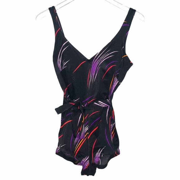 1970s Rose Marie Reid Belted Swimsuit Maillot 12 - Picture 1 of 10